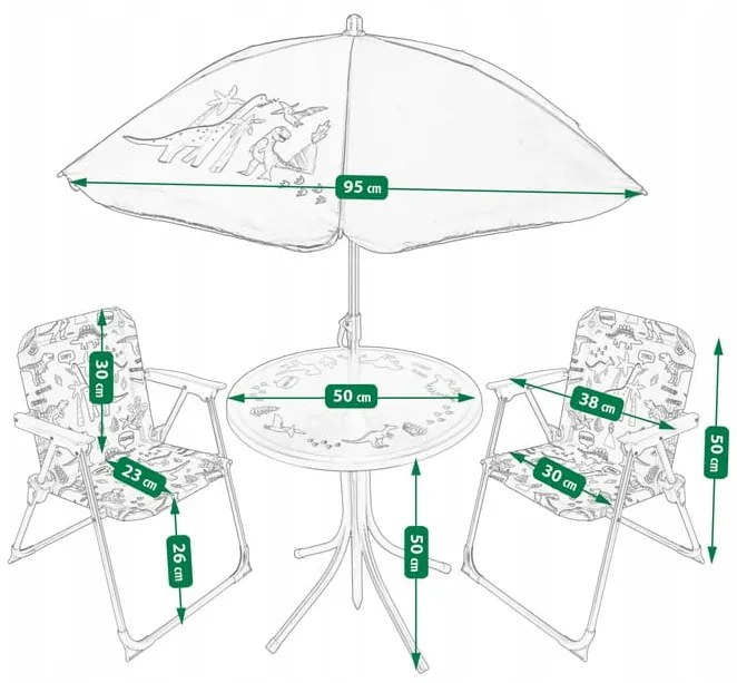 Detský záhradný set s dinosaurami