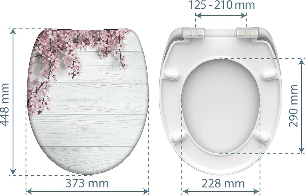 Eisl Sanitär WC sedadlo Duroplast Soft Close Flowers and Wood 82197