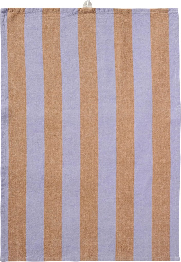 Ib Laursen Bavlnená utierka Linus Purple / Rustic Brown 50 × 70 cm