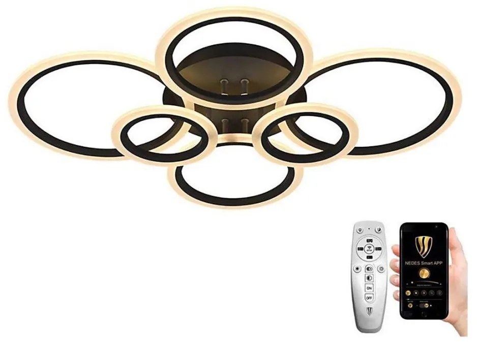 Brilagi - LED Stmievateľný prisadený luster ORBITS LED/85W/230V 3000-6500K antracit + DO BG0795