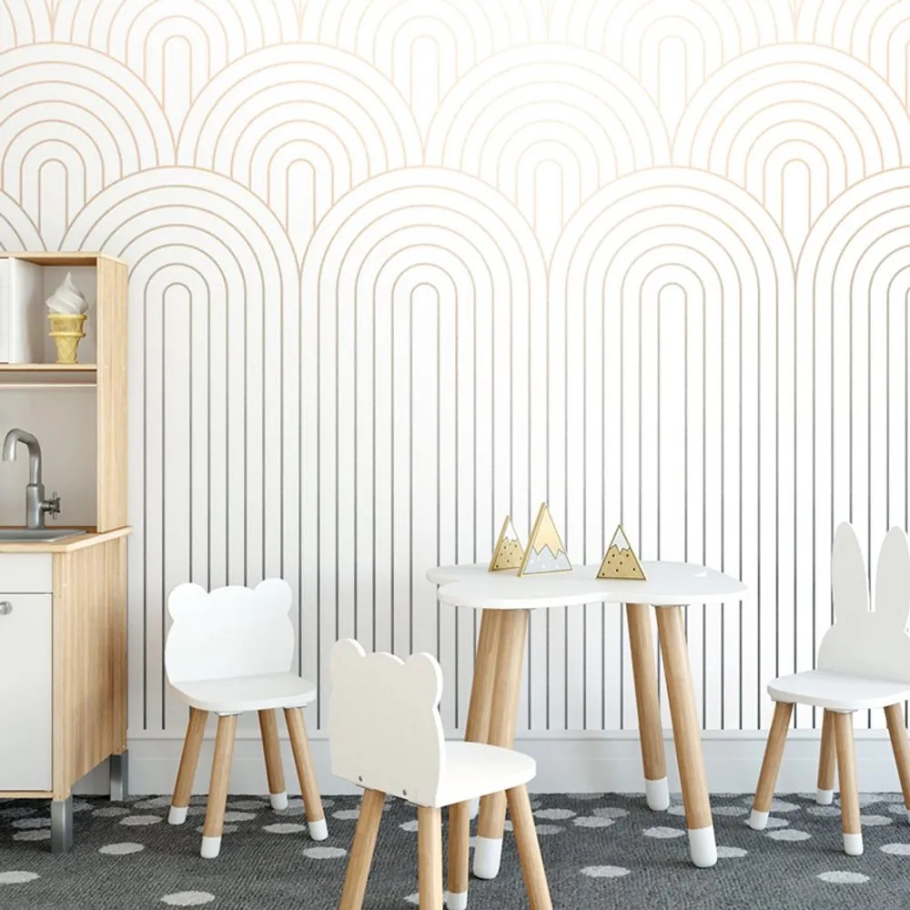 Samolepiaca tapeta tieňovaný vzor dúhy Mid-Century