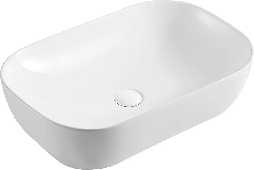 Hydroland Keramické umývadlo na dosku Bora 61x40, biele