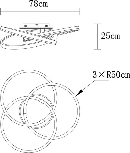 Globo 67337-75 - LED stmievateľné stropné svietidlo TRIS 75 W/230 V 2700–6000 K, priemer 78 cm + DO