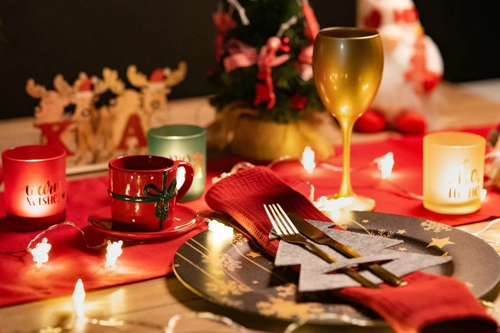 Vánoční obal na příbor TRE 4 ks šedý