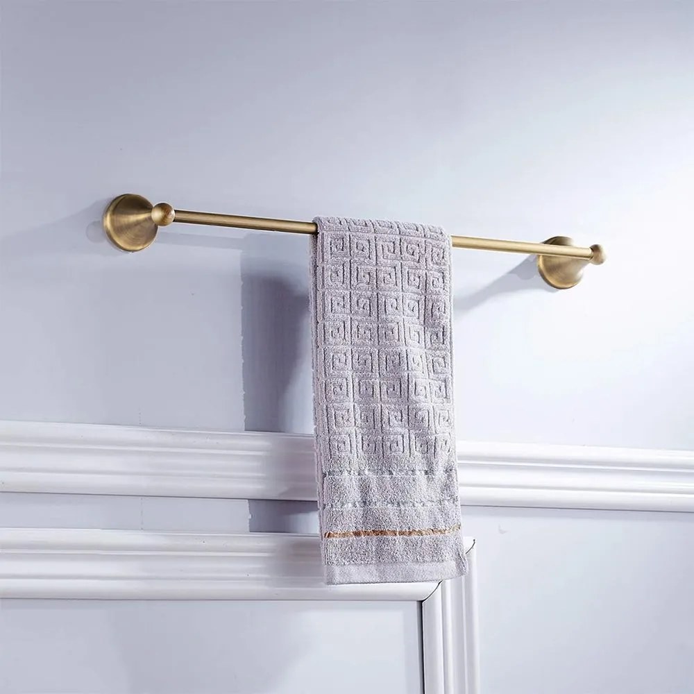Rea Retro, kúpeľňový 1-ramenný vešiak na uterák 60cm 332870B, mosadzná, REA-06927