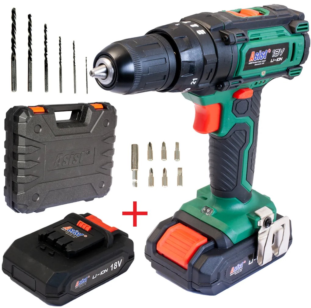 ASIST Aku vŕtačka 18V Li-Ion, 2-rýchlostná s příklepom