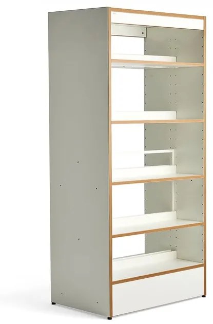 Knižnica STORY, základná sekcia, obojstranná, 1920x922x585 mm, 5 políc, biela