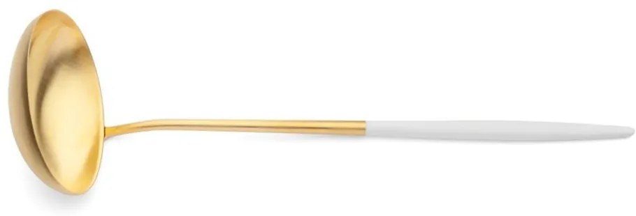 Naběračka na polévku Cutipol GOA D.30m zlatá/bílá rukojeť