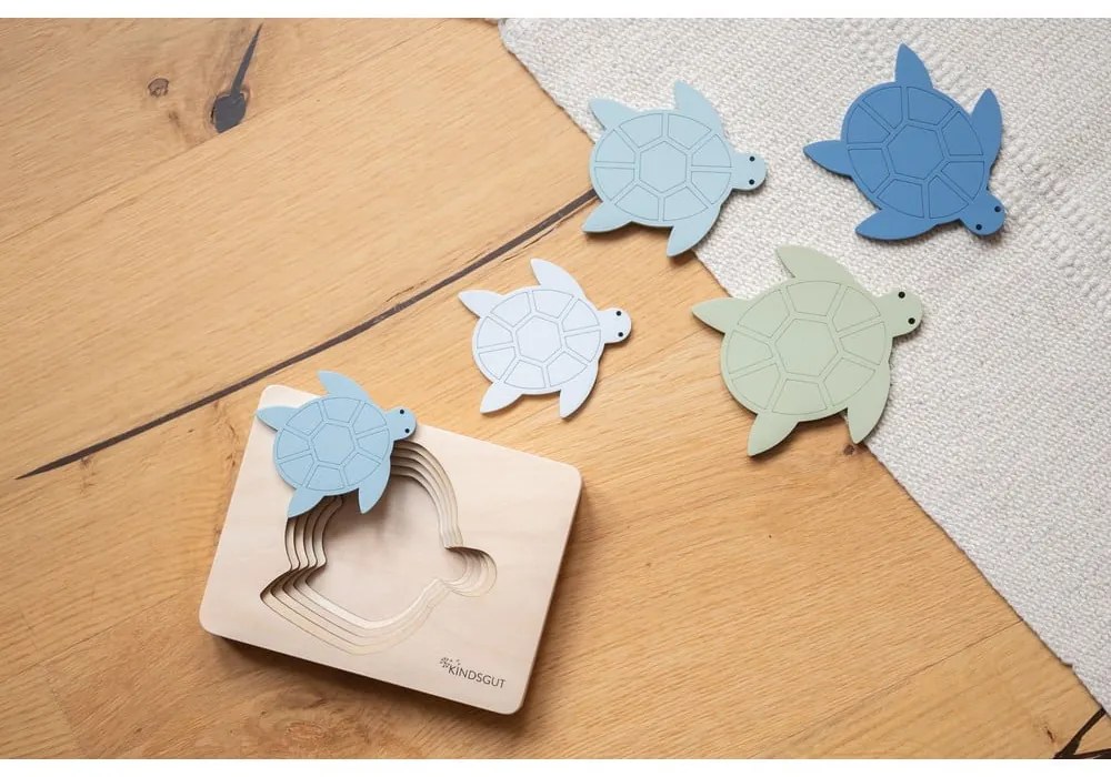 Drevené vkladacie puzzle Turtle – Kindsgut