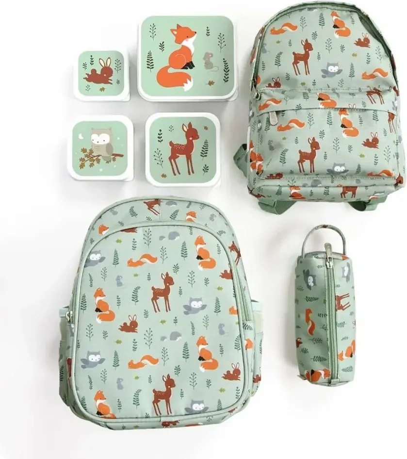 Sada 4 škatuliek na obed a desiatu lesní priatelia