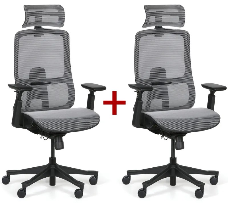 Kancelárska stolička MIA 1+1 ZADARMO, sivá