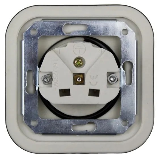 Elhard Štvorcová keramická zásuvka, čierna KV2100B