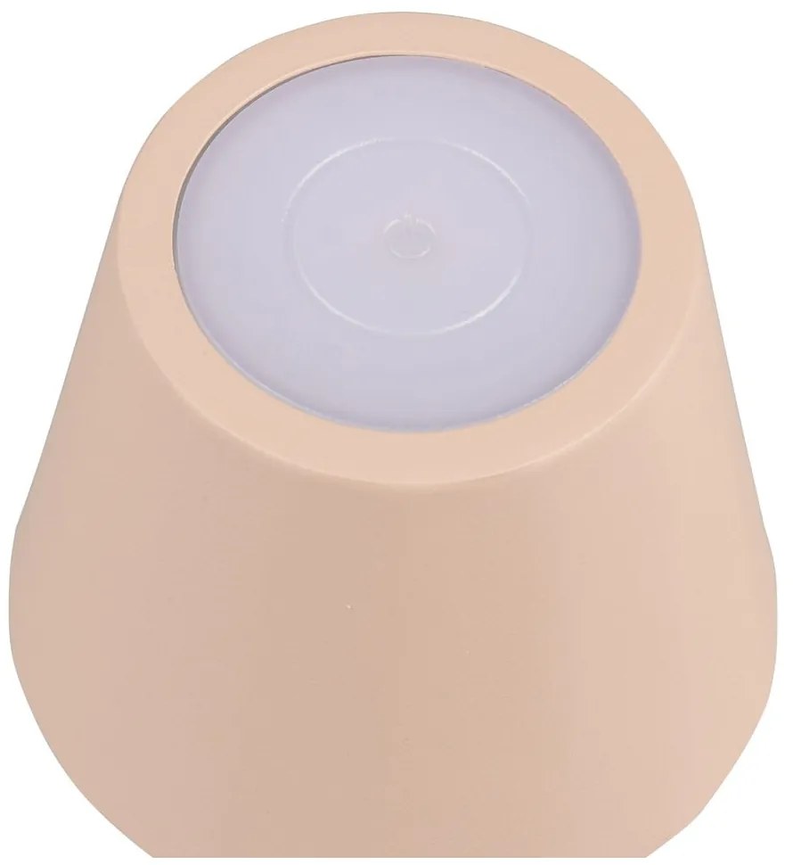 Krémovobiela LED stolová lampa s kovovým tienidlom (výška 21 cm) Diaz – Trio