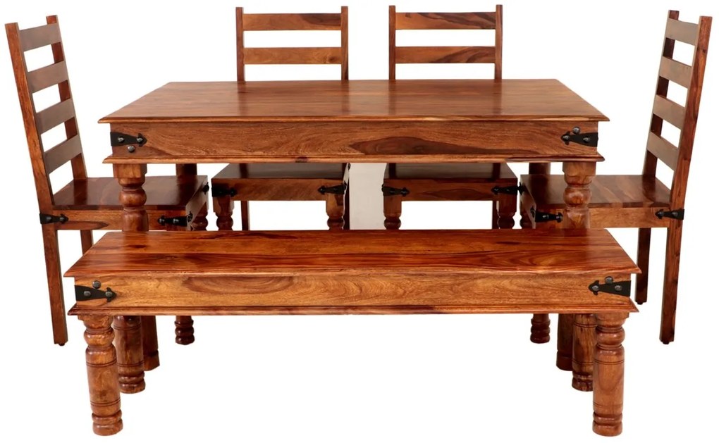 furniture-nabytek.cz - Jedálenský set pre 6 osôb Jali z indického masívu palisander