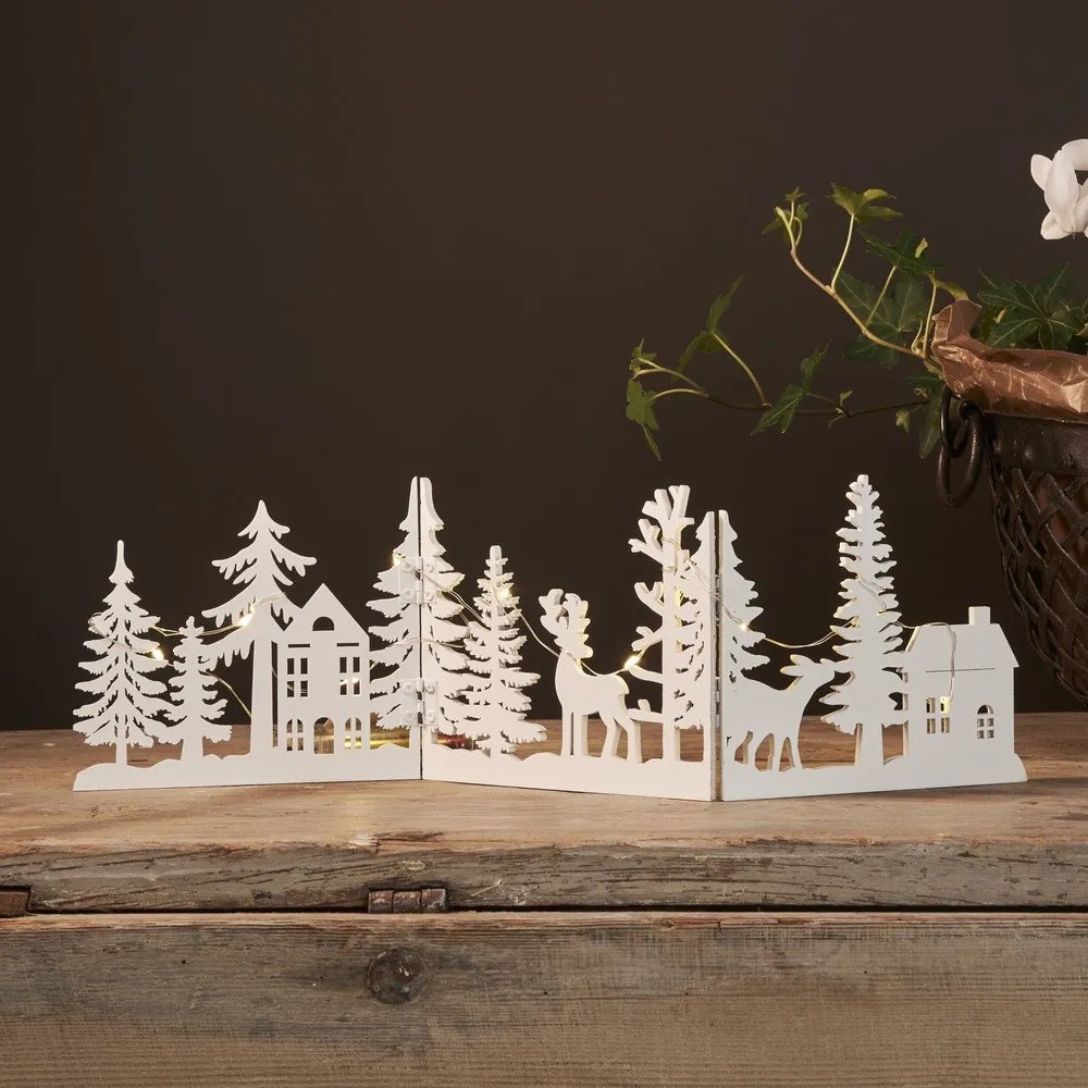 Biela svetelná dekorácia s vianočným motívom Fauna – Star Trading