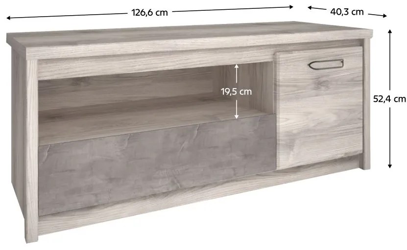 TV stolík/skrinka JESS (gaštan nairobi + onyx). Vlastná spoľahlivá doprava až k Vám domov. 1091696