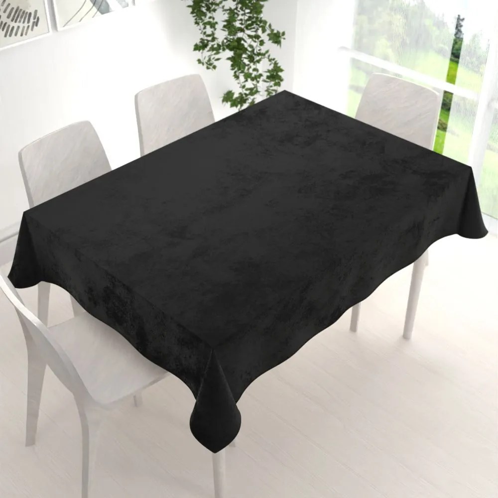 Biante Zamatový obdĺžnikový obrus Velvet Premium SVP-023 Čierny 50x100 cm