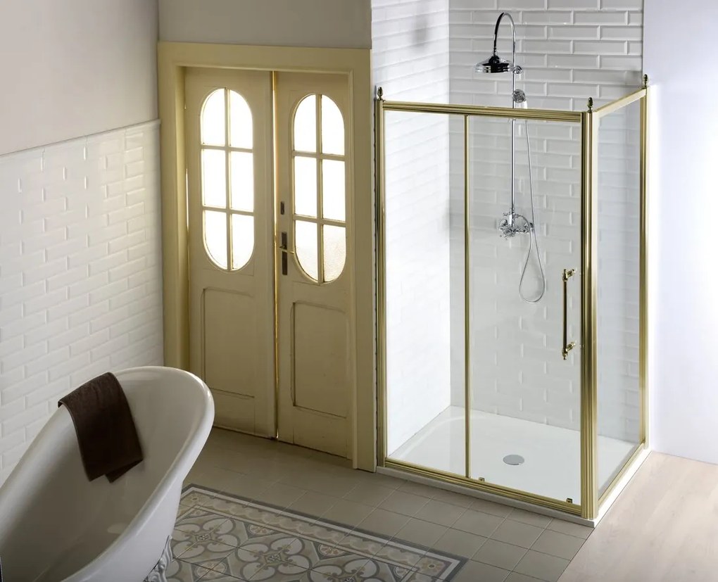Gelco Gelco, ANTIQUE sprchové dvere 800mm, číre sklo, pravé, bronz, svetlý odtieň, GQ1380RCL