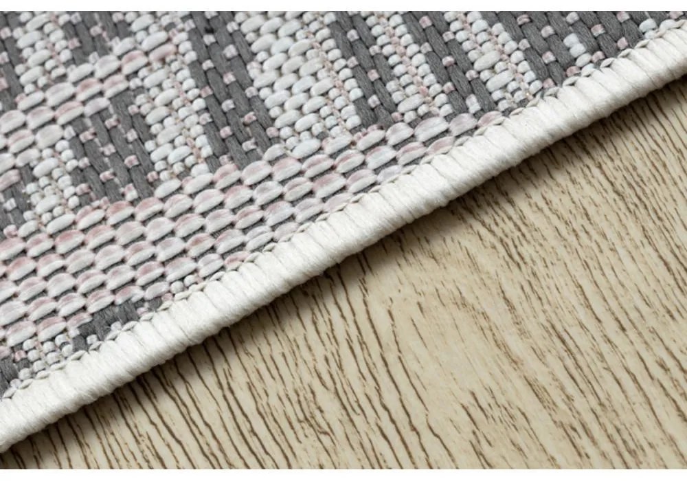 Kusový koberec Palmové listy ružovosivý atyp 80x250cm