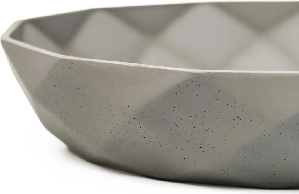 Okrasná miska CAVERO, sklolaminát, priemer 32 cm, sivá