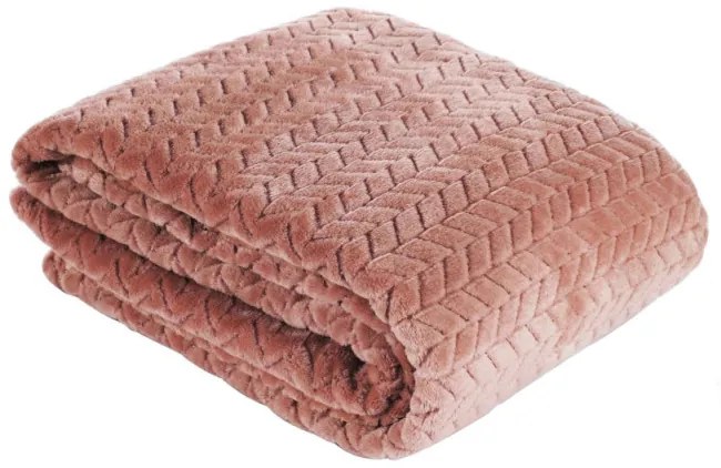 Jemná deka CINDY s reliéfnym vzorom - púdrová