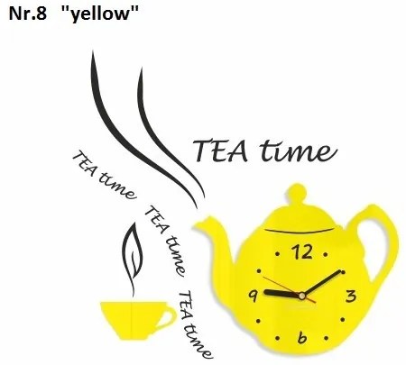 Dekoračné kuchynské hodiny Tea Time sivá