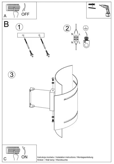 Sollux SL.0981 - Nástenné svietidlo HESTIA 1xG9/40W/230V čierna