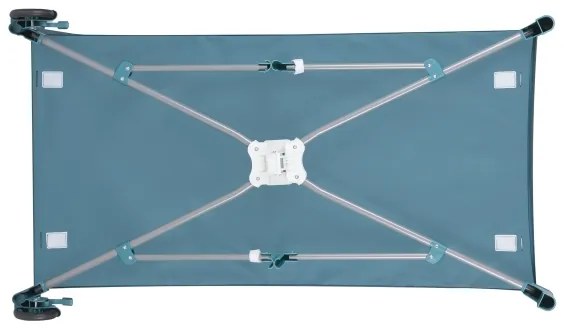 Lionelo - Cestovná postieľka FLOWER zeleno-tyrkysová