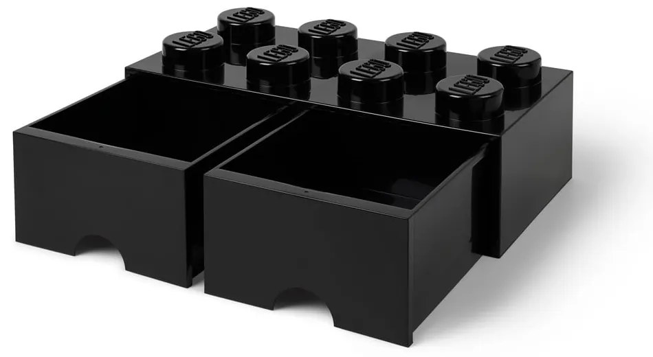 Čierny úložný box s dvoma zásuvkami LEGO®