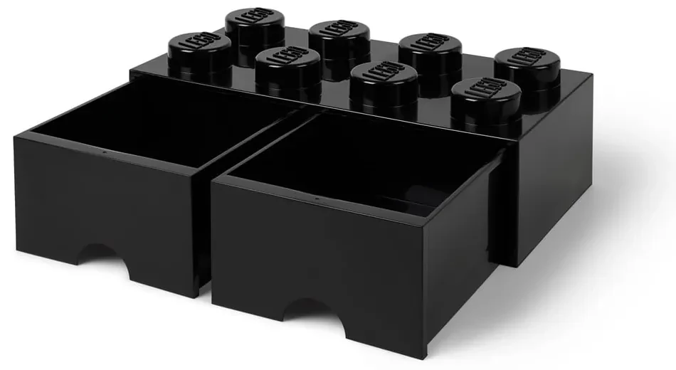 Čierny úložný box s dvoma zásuvkami LEGO®