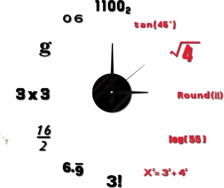 Nástenné nalepovacie hodiny Mauro Ferretti Math, ⌀ 50 cm