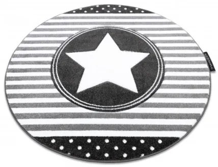 Koberec PETIT STAR HVIEZDA kruh sivý