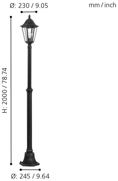 EGLO 93464 - Vonkajšie svietidlo NAVEDO 1xE27/60W IP44