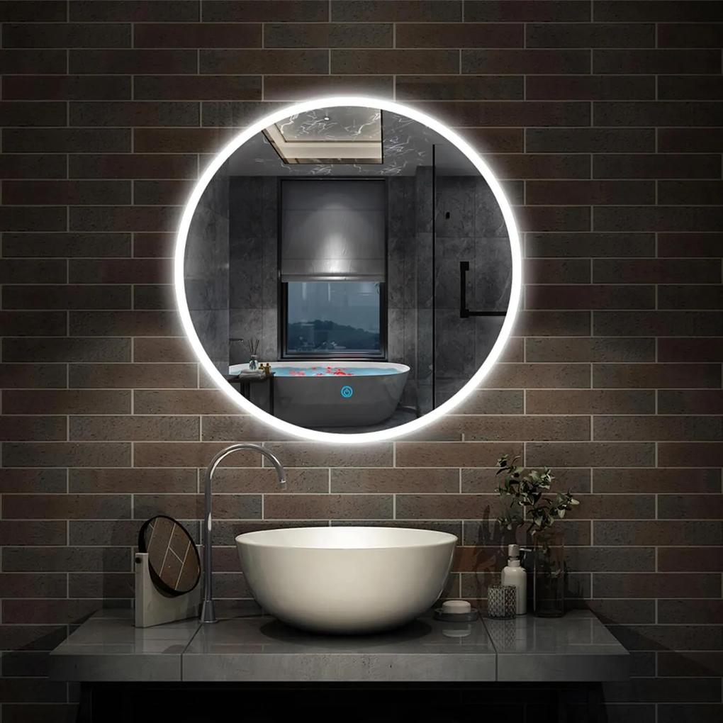 D‘Eluxe - LED ZRKADLÁ - Zrkadlo s LED osvetlením ROUND XR22R 0cm LED zrkadlo dotykové 5 studená biela nástenná 50