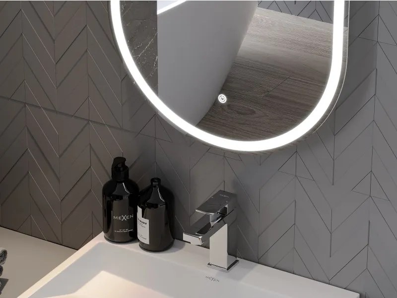 Mexen Bono, LED kúpeľňové zrkadlo s podsvietením 55 x 155 cm, 6000K, ochrana proti zahmlievaniu, 9816-055-155-611-00