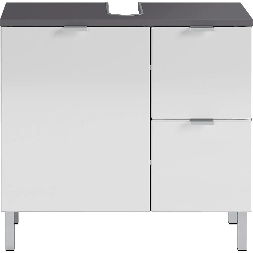 Bielo-sivá skrinka pod umývadlo Germania Mauresa, šírka 60 cm