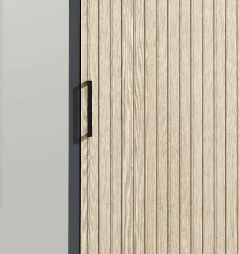 Šatníková skriňa Laurie, 159 cm, grafit/dub