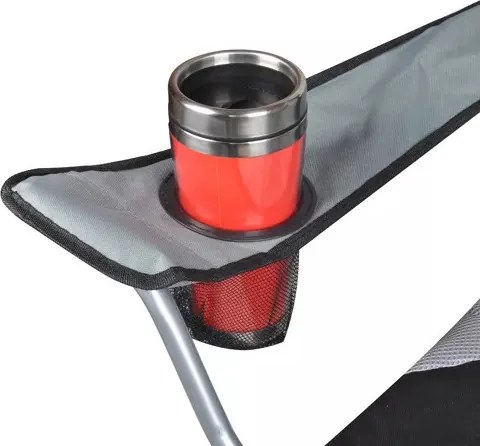 Skladacia rybárska stolička - čierna / sivá