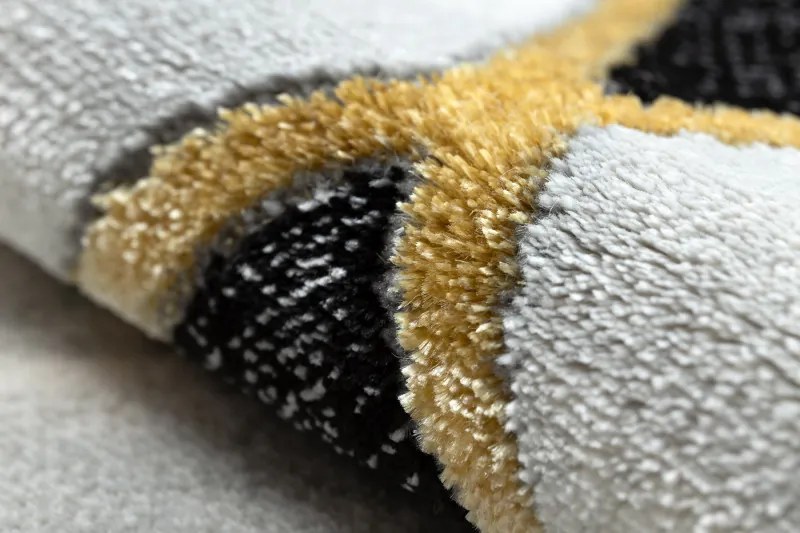 Kusový koberec Emerald 1015 black and gold kruh, 120x120 (priemer) kruh, čiernobiela, obývacia izba, Dywany Łuszczów