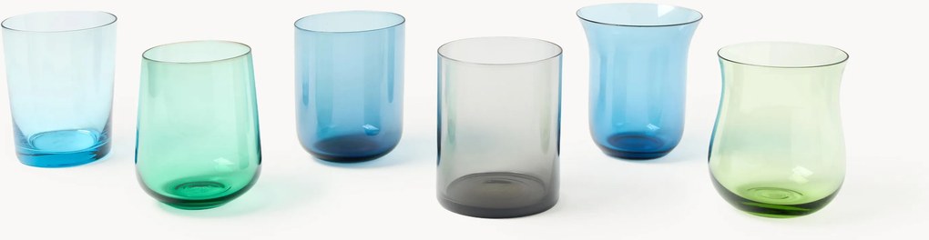 Ručne fúkané poháre Goblet, 6 ks