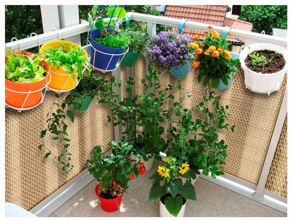 Zástena na balkón LEGI 3 x 1 m, ratan, žíhaná prírodná ZJSG03609RD08