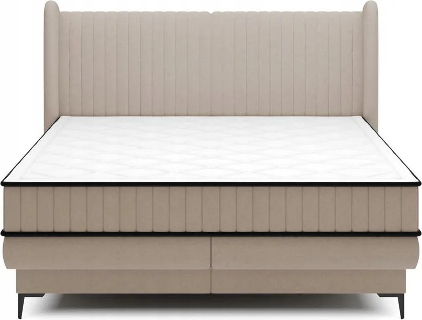 Manželská posteľ 140cm Dalmo (rošt/úl. priestor) (béžová stredná/čierna)