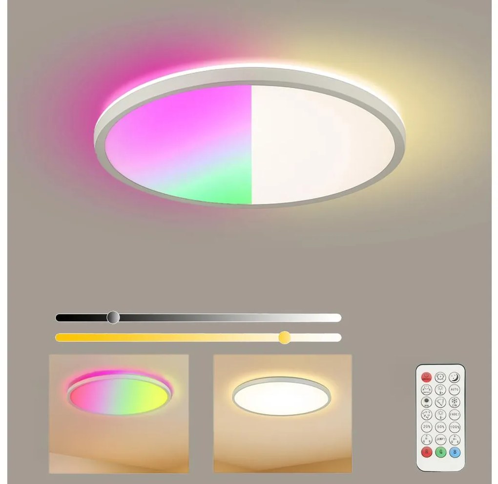 Brilagi - RGB LED stmievateľné svietidlo ULTRA SLIM LED/18W/230V pr. 30 cm biele + diaľkové ovládanie