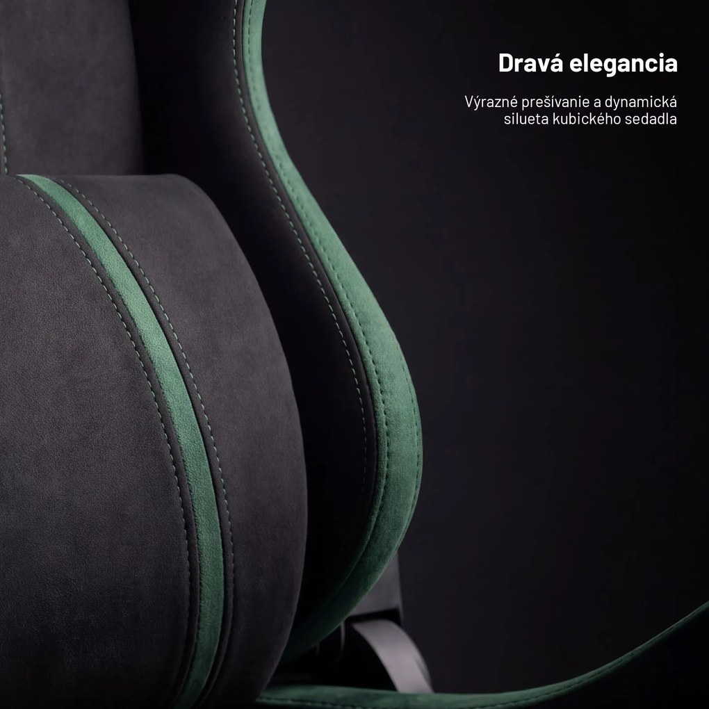 Herné kreslo z látkovým poťahom Small Size, čierny-zelený: Diablo X-One 2.0 Forest Green