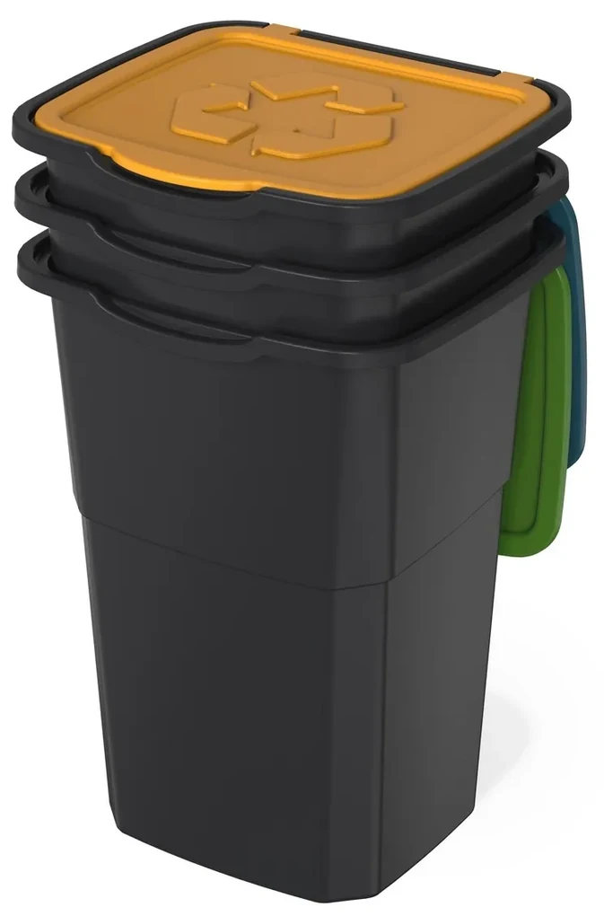 Kôš na triedený odpad Eco 3 Master 50 l BLACK, 3 ks