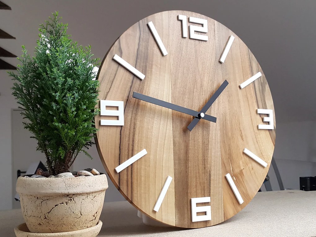 Hodiny Arabic Wood hnedo-čierne