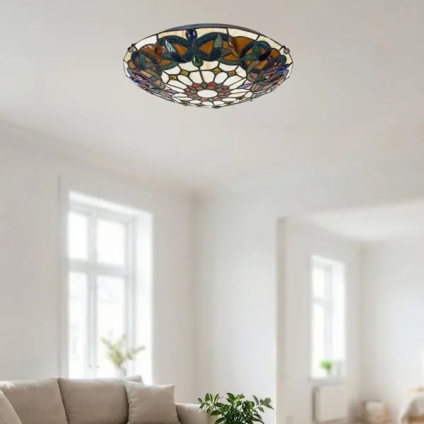 BRILAGI - Tiffany vitrážové stropné svietidlo LUISA 2xE27/60W/230V priemer 40 cm