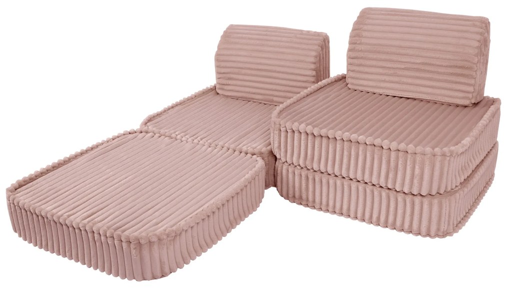 MeowBaby® Churros detská pohovka Basic, Ruby Chocolate Pink