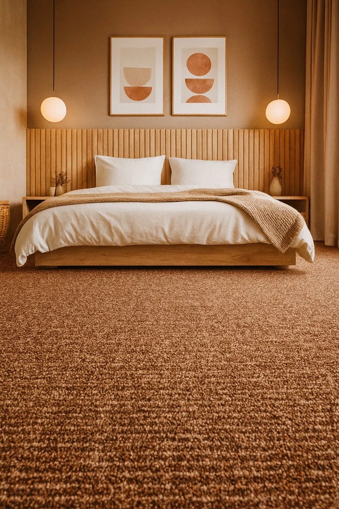 Koberec metráž Novelle 93, na mieru, šíře 3m,4m, hnedá, twinback (filc+juta), chodba / predsieň, Betap