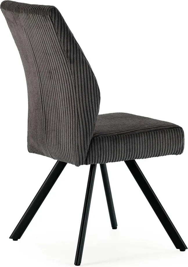 Tmavosivé menčestrové jedálenské stoličky v súprave 2 ks Anibal – Marckeric